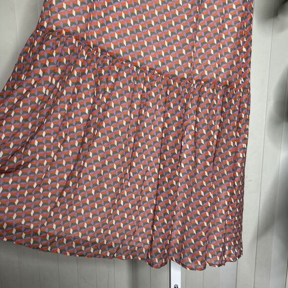0039 Italy Tiered Short Skirt Geometric Flowy Made in Portugal Size L - Picture 3 of 9